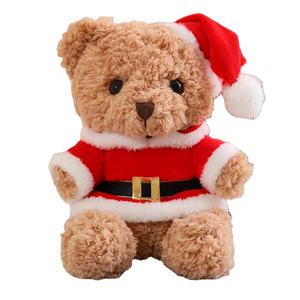 Boneka Beruang Teddy Logo Natal Lucu Kartun Mainan Plush Santa Claus Penghilang Stres Poliester Unisex Hadiah Promosi Pesta - Product Image 1