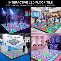 Piso LED Interactivo Directo de Fábrica, Panel Blanco con Marco Negro RGB, Control Inteligente, Pista de Baile para Discotecas, Exposiciones, Centros Comerciales