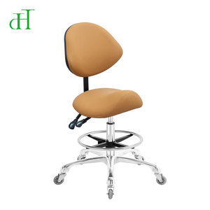 Taburete Ergonómico Ajustable para Salón con Respaldo, Silla Giratoria con Ruedas para Peluquería - Product Image 4