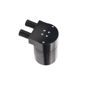Bidon à huile à double trou avec récupération des gaz d'échappement pour modification de voiture BMW, en alliage d'aluminium noir et argenté D1117 - Product Image 2