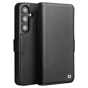 2024 QIALINO Full Grain Leather Wallet Magnetic Case For Samsung Galaxy S24 Ultra Plus