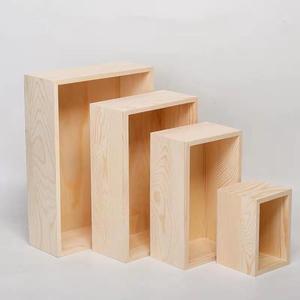 Caja de almacenamiento de madera, caja rectangular de madera maciza para joyería, organizador para el hogar con parte superior abierta, contenedor decorativo - Product Image 4