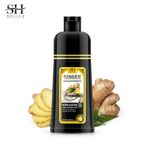 Private Label Black Shampoo flasche mit Pump Black Hair Dye Shampoo für graues Haar