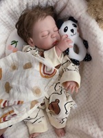 Poupées Reborn de 18 pouces pour nouveau-né, fille réaliste, avec fonction de succion, kit complet en silicone et vinyle, pour bébé