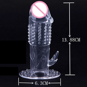 Transparente Penis-Hülle Verlängerung für Neuartige Sexuelle Verzögerung Stimulierende Genoppte Kondome - Product Image 3