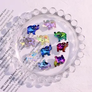 Pingente de cristal de elefante 18mm para colar, pingente personalizado SZ, joia DIY, brincos