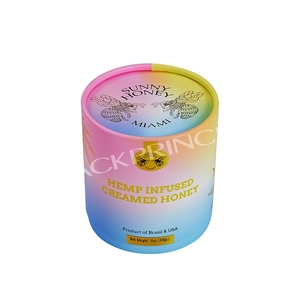 Tùy chỉnh mới nhất thiết kế xi lanh hộp thực phẩm mật ong chai các tông hộp tròn lá tem biểu tượng ống giấy Bao bì hộp - Product Image 3