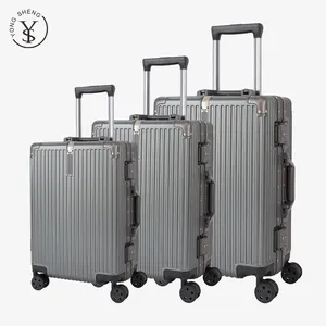 Koffer-mochila gris con ruedas, Maleta de negocios, candado de aduana, equipaje de transporte, gran oferta