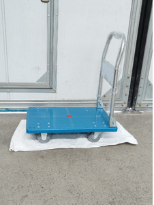 भारी शुल्क 4-पहिया फोल्डिंग कार्ट 300 किलोग्राम भार क्षमता प्लेटफार्म हैंड ट्रक भंडारण के लिए फ्लैट प्लास्टिक ट्रॉली के साथ - Product Image 3