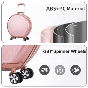 Maleta de 18 pulgadas, equipaje pequeño y bonito, ABS, equipaje ligero, Juego de 2 uds., rueda giratoria con cerradura TSA, caja de carrito de cabina redonda - Product Image 6