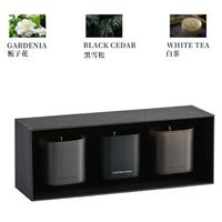 Luxus handgemachte quadratische Glas Glas duftende Soja Wachs ätherische Öl Kerzen 3-Packungen benutzer definierte Geschenk box für Wohnkultur
