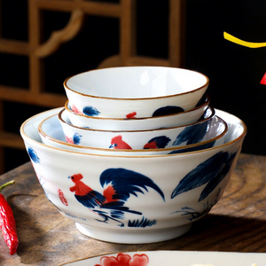 Juego de Vajilla de Porcelana de Alta Temperatura con Diseño de Gallo, Color Retro Subesmaltado, Patrón Moderno de Frutas, Ecológico, Kit de Utensilios - Product Image 4