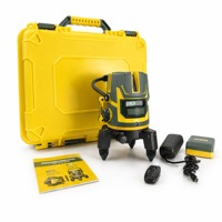 Nivel Láser Verde de Alta Potencia de Grado Industrial, 5 Líneas, Alimentado por Batería de Litio, Doble Péndulo Eléctrico, Autonivelante, Modelo 5L