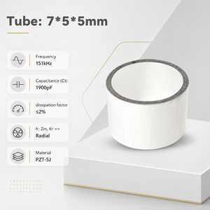 Tubo <span class=keywords><strong>Piezoeléctrico</strong></span> de Cerámica de 151 kHz, Cilindro de 7 mm, Elementos Piezoeléctricos de Resonancia Radial para Comunicación Subacuática - Product Image 2