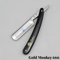 Rasoir pliant pour hommes, outil de barbier, 1 pièce, 208 or, dollar, couteau de rasage, singe, 666