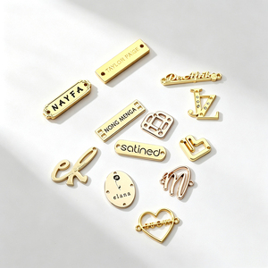 Custom Engraving Metal <b>Name</b> Tags Private Brand Sewable Metal Logo Plates Decorative Metal <b>Labels</b> for Bags & Garments - Product Image 3