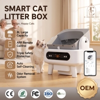 Bac à litière automatique intelligent pour chat, contrôle WiFi via application, PP ABS, écologique, facile à nettoyer, 8L, grande capacité, autonettoyant, anti-odeurs