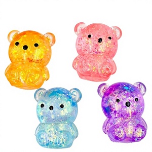 Oso de Goma Brillante de Maltosa, Juguete de Rebote Lento, Pelota Antiestrés para Apretar, Juguete Antiestrés Súper Lindo para Niños, Oso de Goma Suave y Duradero - Product Image 1