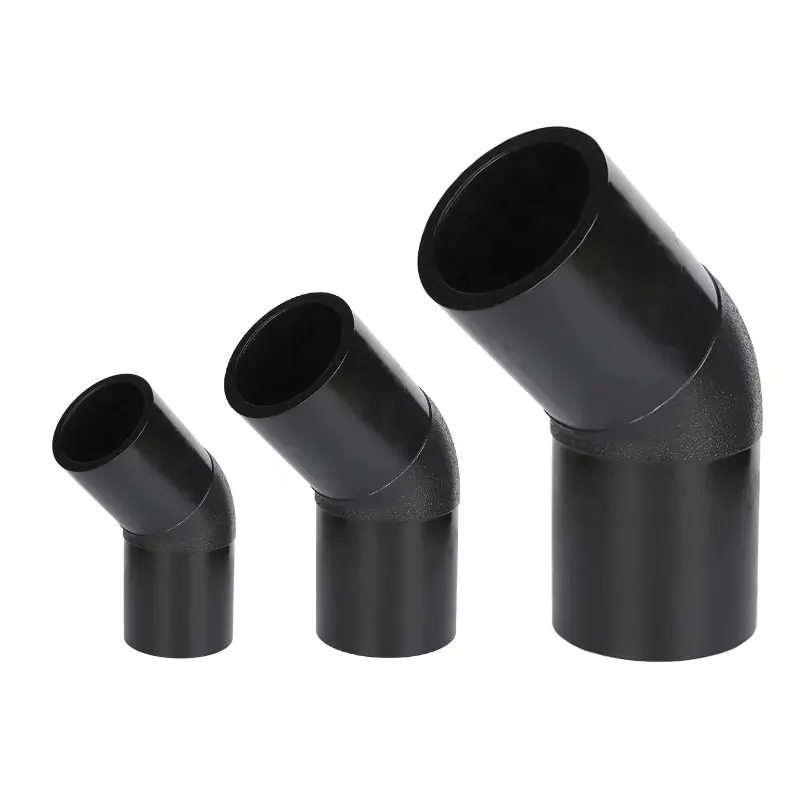 ASTM China factory PE100 HDPE elbow PN16 SDR17 DN 110mm butt fusion HDPE pipe fittings 90 degree ELBOW with all size