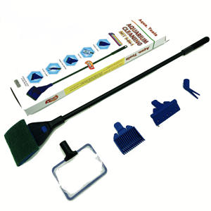 Ensemble de nettoyage d'<span class=keywords><strong>aquarium</strong></span> en verre 5 outils dans un ensemble brosse filet à poisson pelle à gravier pince à herbe dissolvant d'algues - Product Image 1