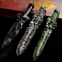 Épée et poignard en jade Xiuyan de haute qualité, en pierre de cristal naturelle, multi-matériaux, pour le Feng Shui