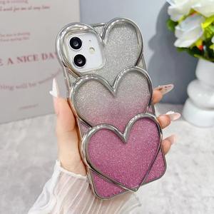 Chevauchement amour placage TPU étui de <span class=keywords><strong>t</strong></span>éléphone portable paillettes dégradé coloré pour filles femmes pour Iphone 16 pro <span class=keywords><strong>max</strong></span> 15 pro - Product Image 2