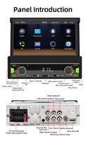 Autoradio BQCC Carplay 1DIN 7 pouces avec écran tactile rétractable IPS, USB/Type-C/BT/SWC, autoradio multimédia, livraison rapide et garantie
