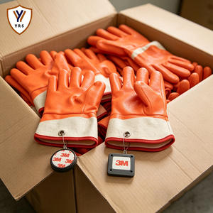 <span class=keywords><strong>Gants</strong></span> de travail en PVC imperméables sans latex avec chaînes pour la manutention de bouteilles de propane de chariots élévateurs à double paroi, conformes aux normes de sécurité industrielle - Product Image 1