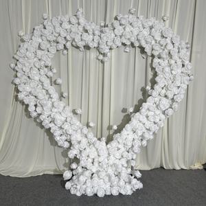 Arco de Flores en Forma de Corazón Blanco T-HFA122, Arco de Flores Artificiales al por Mayor para Bodas, Arco de Flores en Forma de Corazón para Decoración de Bodas - Product Image 1
