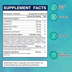 Cápsulas de probióticos diarios OEM ODM 120 mil millones de CFU enzimas digestivas compatibles con intestino digestivo saludable 35 cepas cápsulas de probióticos - Product Image 2
