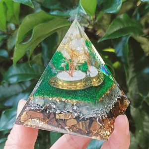 Citrine Tree <b>Crystal</b> <b>Chip</b> Pyramid Resin Epoxy Craft Desktop Ornament Home Decoration Gift - Product Image 2
