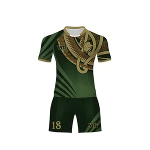 Chất lượng cao tùy chỉnh phong cách mới thăng hoa in Rugby Jersey Polyester nhanh khô Rugby Jersey