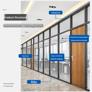 Szmk 2026 vách ngăn kính văn phòng hiện đại với Khung Nhôm-vách ngăn tủ có thể hoạt động cho trường học và bệnh viện sử dụng - Product Image 5