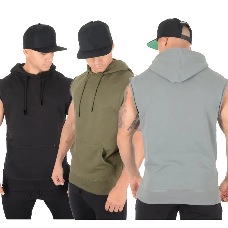 Áo Ba Lỗ Có Mũ Cho Nam, Áo Hoodie Không Tay Thời Trang Tập Thể Dục Ngoài Trời