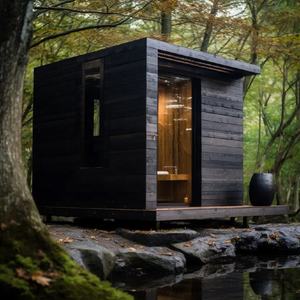 Sauna extérieur de conception de cabine de forêt de multi-personnes <span class=keywords><strong>prix</strong></span> d'usine maison avec des chaises longues - Product Image 1