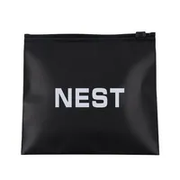Logo personnalisé clair givré emballage de vêtements refermable sacs noirs à fermeture éclair sac à fermeture éclair pour boutique