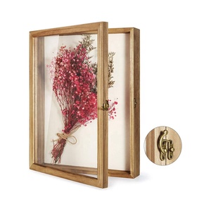 Picture Frame Wedding Bouquet Memorabilia Medals Photos Memory Box for Keepsakes Flowers Shadow Box Frame with Glass Window