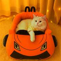 Cama para Perros y Gatos con Forma de Coche, Camas Lavables para Mascotas de Interior, para Cachorros y Gatitos, Sofá Cálido, Caseta Suave y Divertida