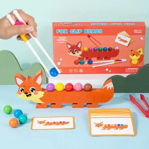 Juego de Pinzas para Cuentas para Desarrollo de Habilidades Motoras Finas, Clasificación de Colores, Juguete Educativo de Madera para Niños de 2 a 4 Años, Jardín de Infancia, Clase Pequeña - Product Image 6