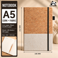 Carnet de notes de qualité supérieure A5 avec logo personnalisé, couverture en liège écologique, couverture rigide blanche, pour le bureau et l'école