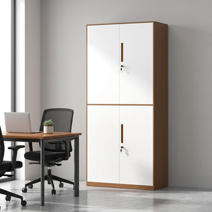 Archivador Metálico Resistente <span class=keywords><strong>con</strong></span> Cerradura, Ecológico, Desmontable, para Oficina en Casa, de 4 Puertas, <span class=keywords><strong>con</strong></span> Cerradura de <span class=keywords><strong>Llave</strong></span> - Product Image 1