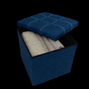 Modern Stool Living Room Furniture <b>Storage</b> Box Fabric Stainless Steel Bamboo Highest Quality Sample Available Stools Counter - Product Image 1