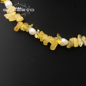 Ensemble de Citrine de créateur Original, collier de personnalité en perles d'eau douce et pierres précieuses, collier Danty pour cadeau de noël pour femmes, Jewe fin - Product Image 3