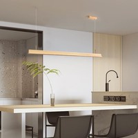 Lustre suspendu en bois massif de style nordique, CRI 95 élevé, LED dimmable pour restaurant, bar, comptoir, bureau, salon de thé, Wabi-Sabi