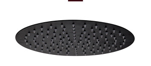 Soffione <span class=keywords><strong>Doccia</strong></span> Rotondo Grande in Acciaio <span class=keywords><strong>Inox</strong></span> ad Alta Pressione Ultra Sottile Effetto Pioggia Nero - Product Image 2