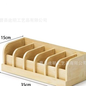 Wooden Belt Storage <b>Box</b> With Partitions Rectangle Standing Type Natural Wood Color For <b>Wardrobe</b> Accessories Organizer - Product Image 5