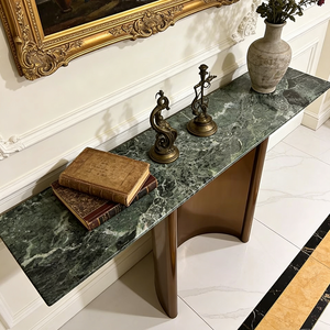 Table console de luxe italienne, base en métal doré, surface en pierre, étroite, pour l'entrée, le couloir, <span class=keywords><strong>meuble</strong></span> de présentation - Product Image 6