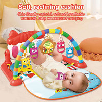 Tapis d'éveil musical pour bébé avec piano à pédales et arche d'activités, tapis de jeu doux pour nouveau-né