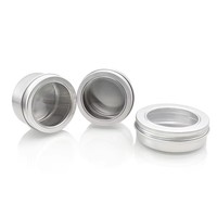 Kostenlose Probe Silber Aluminium Fenster Glas 1Unze 30ml 60ml 80ml 100ml 150ml Metall Kerzenglas Lebensmittelaufbewahrungsver