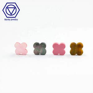 6*6 to 13*13mm Fashion Four Leaf Clover Green <strong>Pink</strong> Black White <strong>Shell</strong> High Quality Four Leaf Clover Jewelry <strong>Shell</strong> Turquoise Stone - Product Image 1